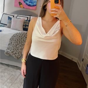 Do+Be Cowl Neck Tank - White